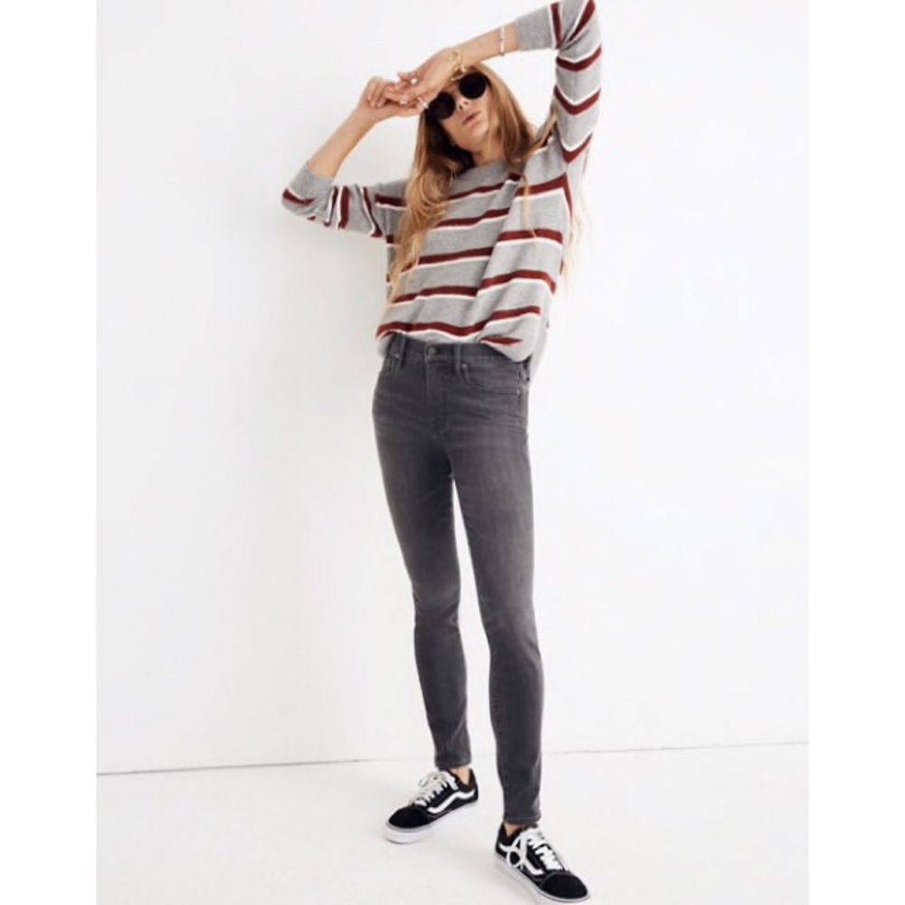 Madewell 9in High Riser Skinny Jean in Grey
